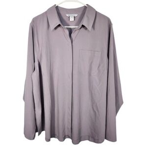 Urbanite XL button down dress top lavender and red bundle.
